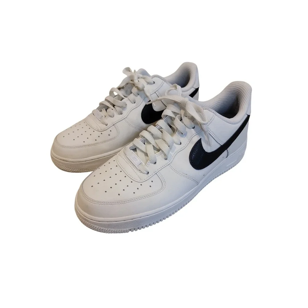 NIKE AIR FORCE 1 LOW ID NIKE BY YOU HD WHITE-BLACK SZ 10 [CT7875-994] Worn Once